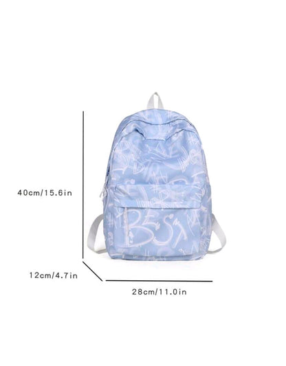 1 pièce Sac à dos femme mode tie dye, grande capacité, poches multiples, sac d'école style décontracté, sans accessoire suspendu inclus