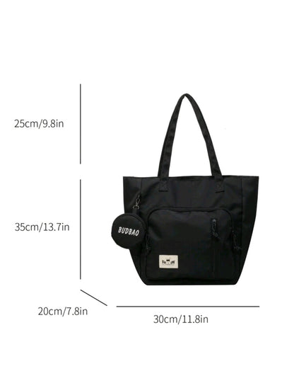 2 pièces/set Grand sac fourre-tout à la mode pour femmes, décontracté et polyvalent, convenant à un usage quotidien, aux études