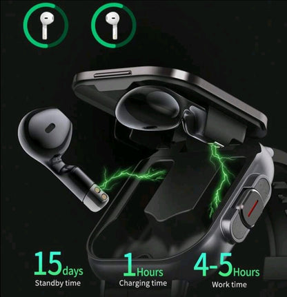 Écouteurs + Montre connectée 2 en 1, sensation améliorée, appel sans fil , double bracelet