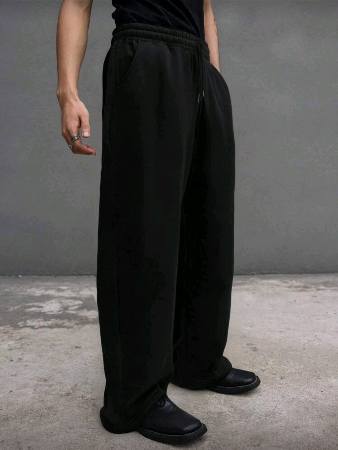 Pantalon de survêtement droit de couleur unie, coupe ample, unisexe, style de rue décontracté, confortable, convenant à toutes les saisons