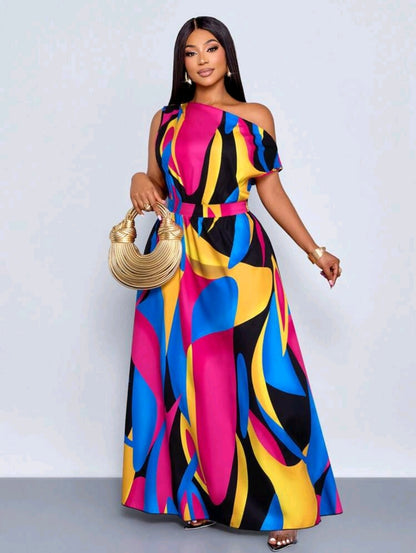 SOLERSUN Jupe grande taille, élégante, décontractée, épaules inclinées, manches courtes