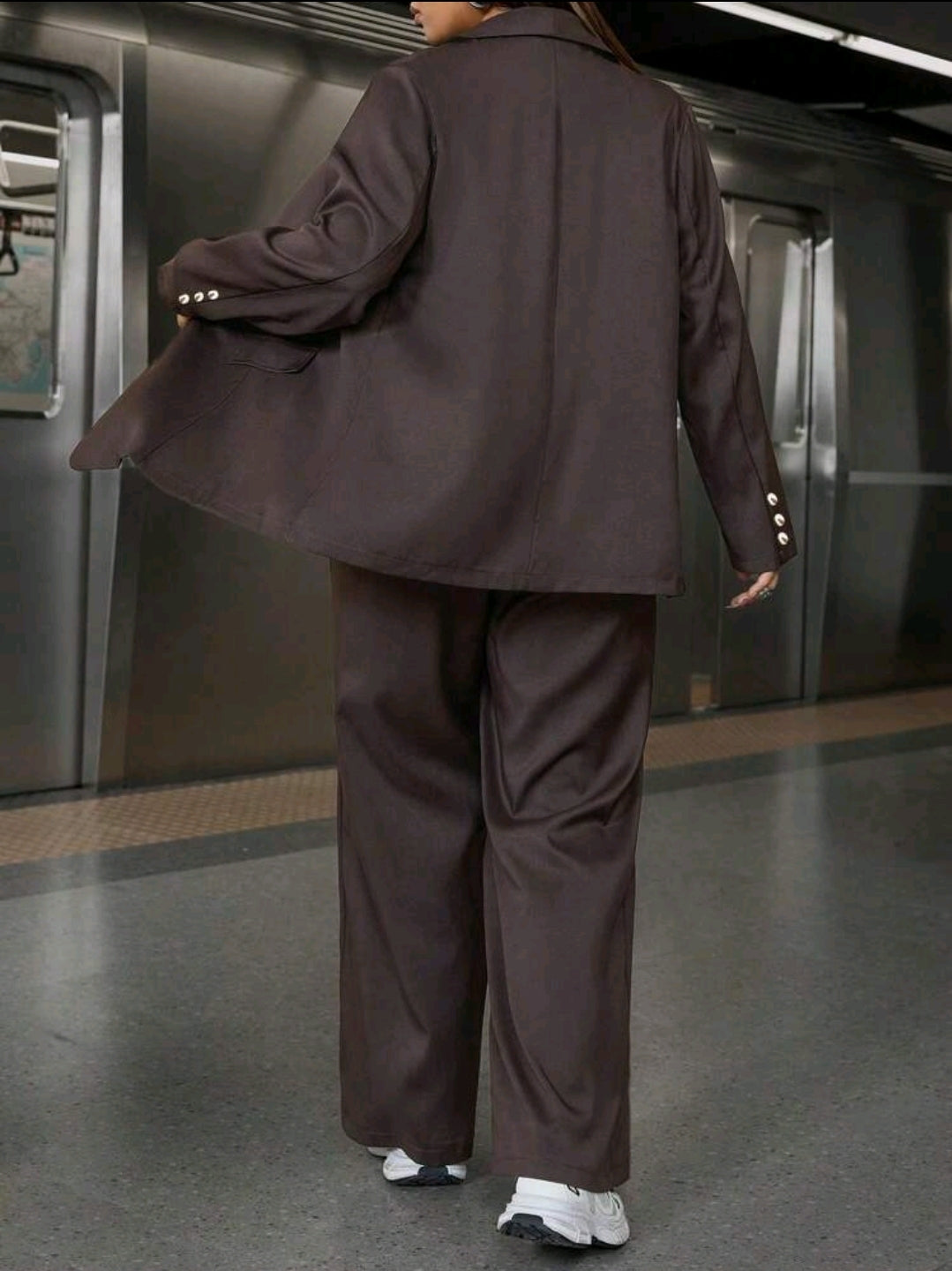Calvaya Ensemble costume d'affaires de 3 pièces en grande taille pour femmes : blazer élégant et décontracté de couleur unie