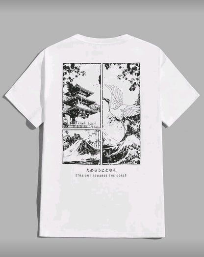 SWAVVY T-shirt pour hommes avec slogan et imprimé grue, été