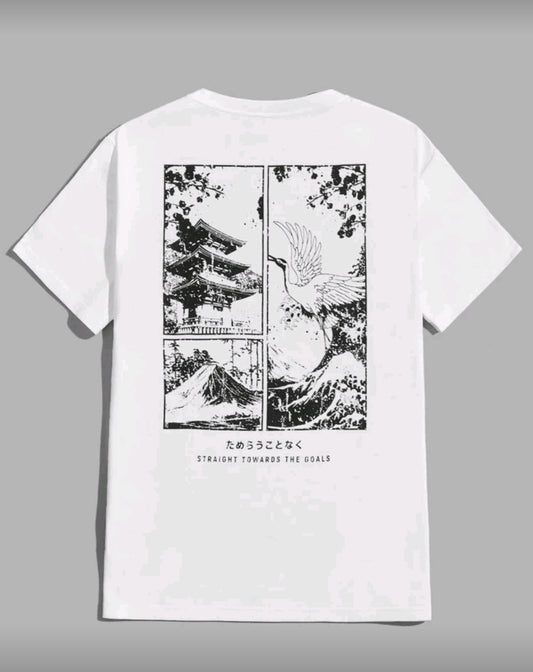 SWAVVY T-shirt pour hommes avec slogan et imprimé grue, été