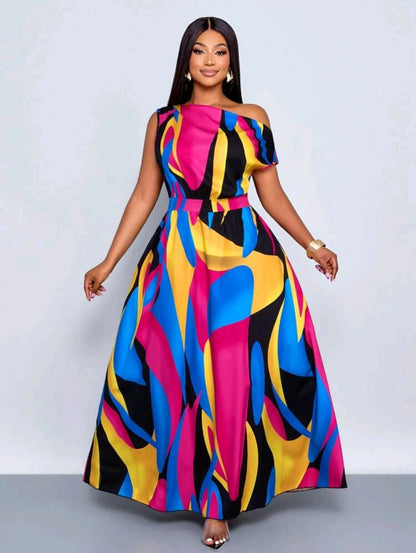 SOLERSUN Jupe grande taille, élégante, décontractée, épaules inclinées, manches courtes