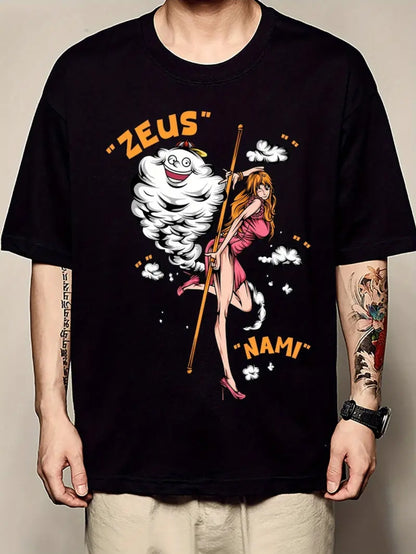 T-Shirt Anime Zeus Nami pour Homme - Tissu souple et respirant