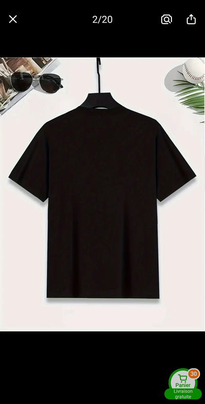 T-shirt décontracté pour homme avec imprimé anime - Coton doux, col rond, manches courtes, respirant et confortable