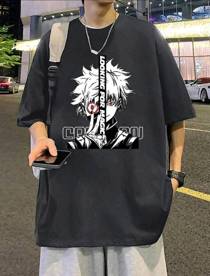 Manfinity Dauomo T-shirt À Col Rond Imprimé Avec Personnage De Dessin Animé Pour Hommes