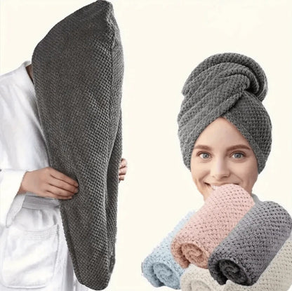 Serviette de cheveux en microfibre ultra-douce - Séchage rapide, enveloppement super absorbant pour femmes et filles