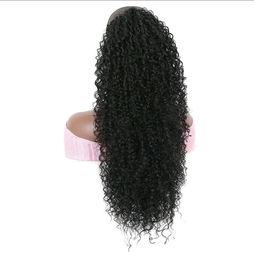 Ponytail à cordonnet, boucles profondes, extension de queue de cheval instantanée, synthétique résistant à la chaleur, style protecteur, morceaux de cheveux bouclés afro kinky pour femmes