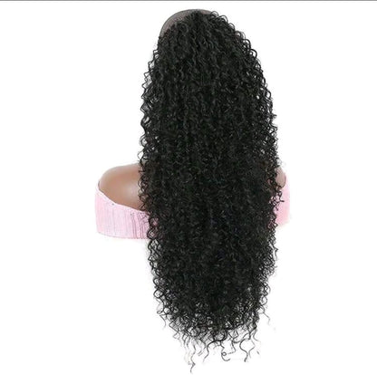 Ponytail à cordonnet, boucles profondes, extension de queue de cheval instantanée, synthétique résistant à la chaleur, style protecteur, morceaux de cheveux bouclés afro kinky pour femmes