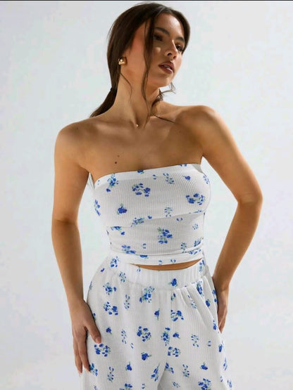 Athîral Top bandeau imprimé gaufré pour femme, simple et mode, décontracté pour usage quotidien