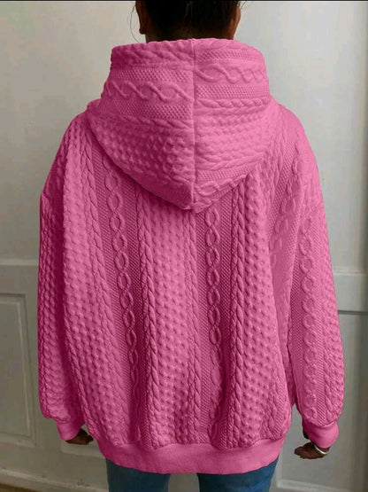 Pull surdimensionné en maille décontracté pour femme avec motif jacquard, manches longues