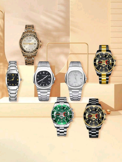 7 pièces/Set de montres de mode de luxe pour hommes, cadeau parfait pour les amis et les pères