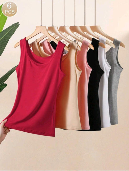 6 pièces/Paquet Camisole polyvalente sous-vêtements pour femmes