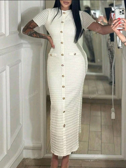 Robe à manches courtes pour dames, idéale pour les sorties d'été, les festivals de musique et les trajets quotidiens