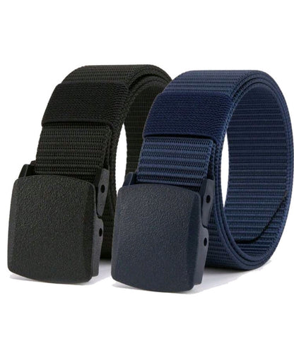 1pc Ceinture en nylon pour homme avec boucle en plastique