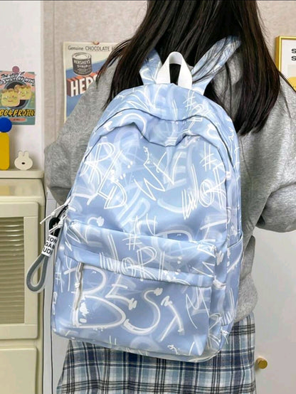 1 pièce Sac à dos femme mode tie dye, grande capacité, poches multiples, sac d'école style décontracté, sans accessoire suspendu inclus