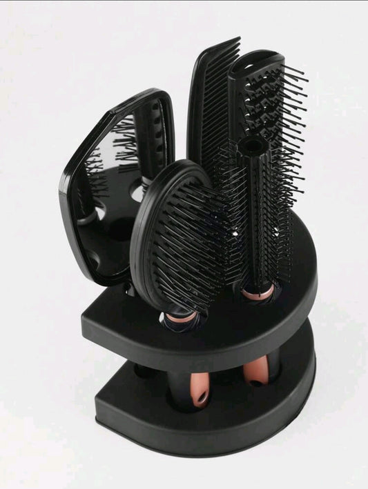 5 pièces Set de peignes à cheveux, 4 pièces Brosse à cheveux et 1 pièce Miroir, Brosse à cheveux à coussin et brosse à cheveux ronde