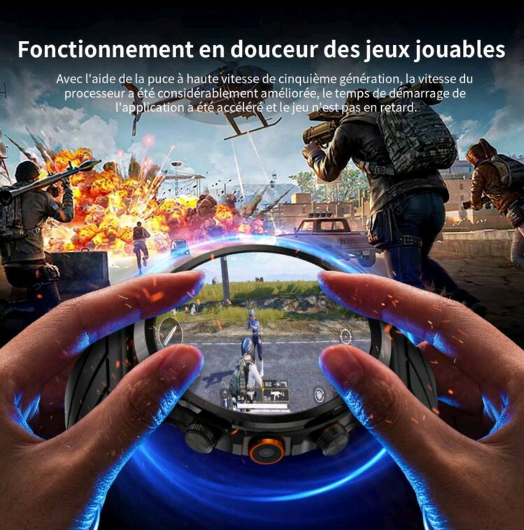 LOKMAT APPLLP 8 PRO 4g Montre connectée 1.85" grand écran rond HD, caméra HD