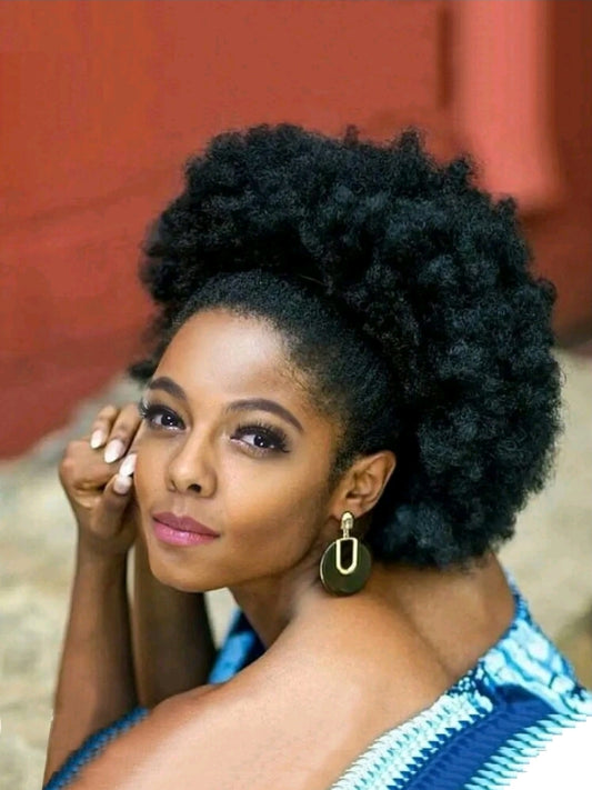 Extensions de queue de cheval à cordon avec chignon à cheveux frisés afros de 8/10/12 pouces. Utilisables au quotidien, pour les fêtes, Halloween, le cosplay