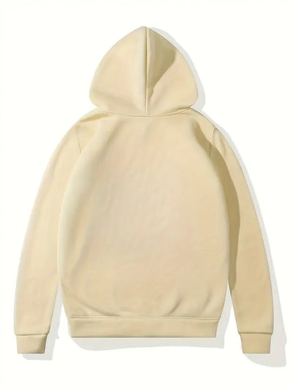 Pull-over Oversize Homme à Imprimé Anime Noir - Sweat à Capuche avec Lettres Audacieuses, Manches Longues