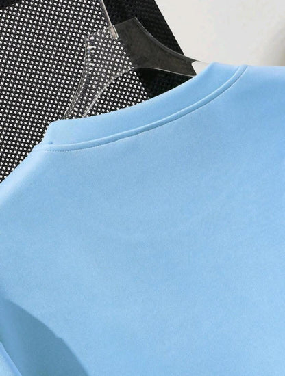 Manfinity Hypemode T-shirt ample pour hommes avec motif gaufré et épaules tombantes