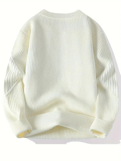 Pull Tricoté à Rayures et Blocs de Couleur pour Homme, Pull Décontracté à Manches